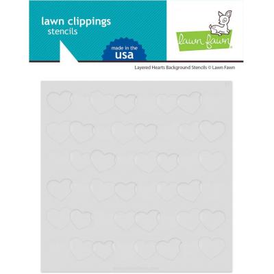 Lawn Fawn Stencil - Layered Hearts Background